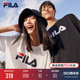 FILA 공식 커플 반팔 티셔츠 여름 패션 캐주얼 뉴트럴 실크 부드러운 코튼 루즈 스포츠 짧은 티셔츠 남성과 여성을 위한