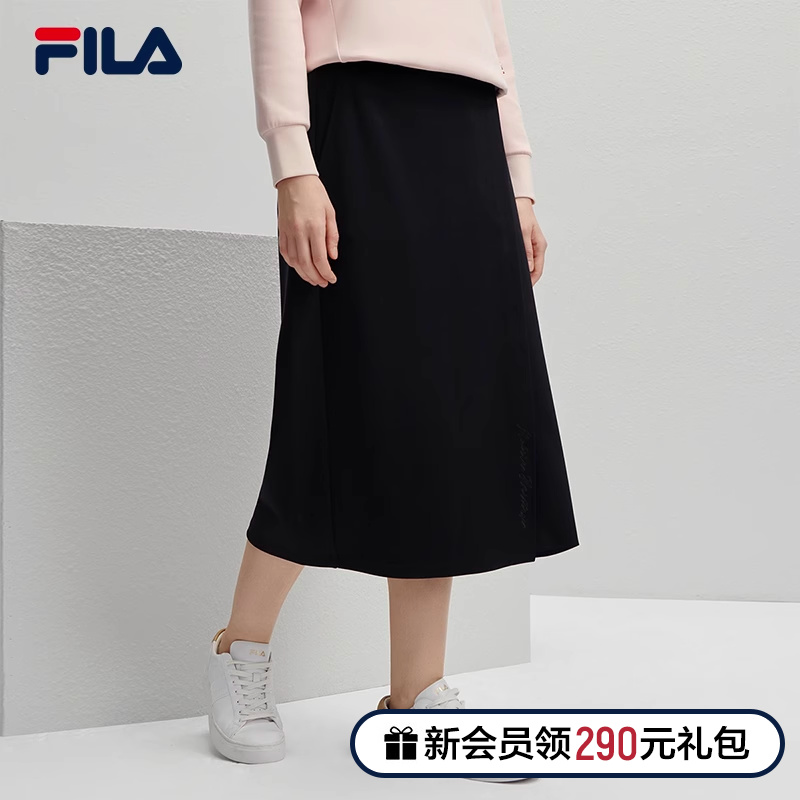 (HIGH ROUND THE SAME PARAGRAPH) FILA FILE LADY KNIT DRESS 2023 Winter new casual Fashion half-body dress-Taobao