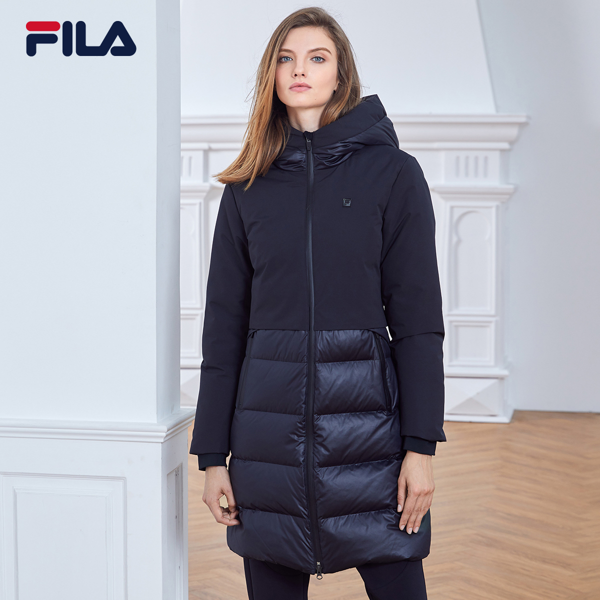 fila long down jacket