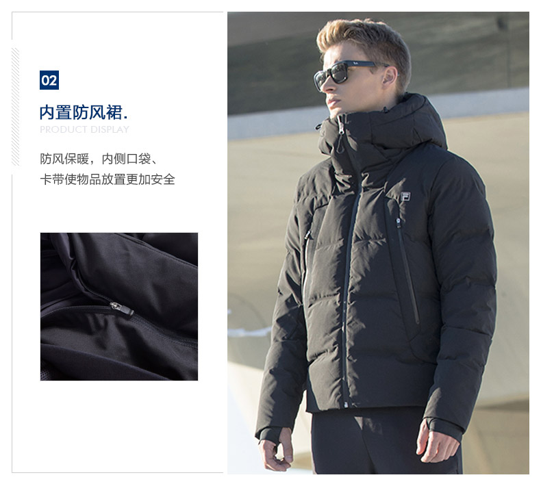 Lấy FILA Fila nam nhẹ thể thao ấm áp vịt trắng xuống áo khoác nam | 25944921 áo khoác phao dài