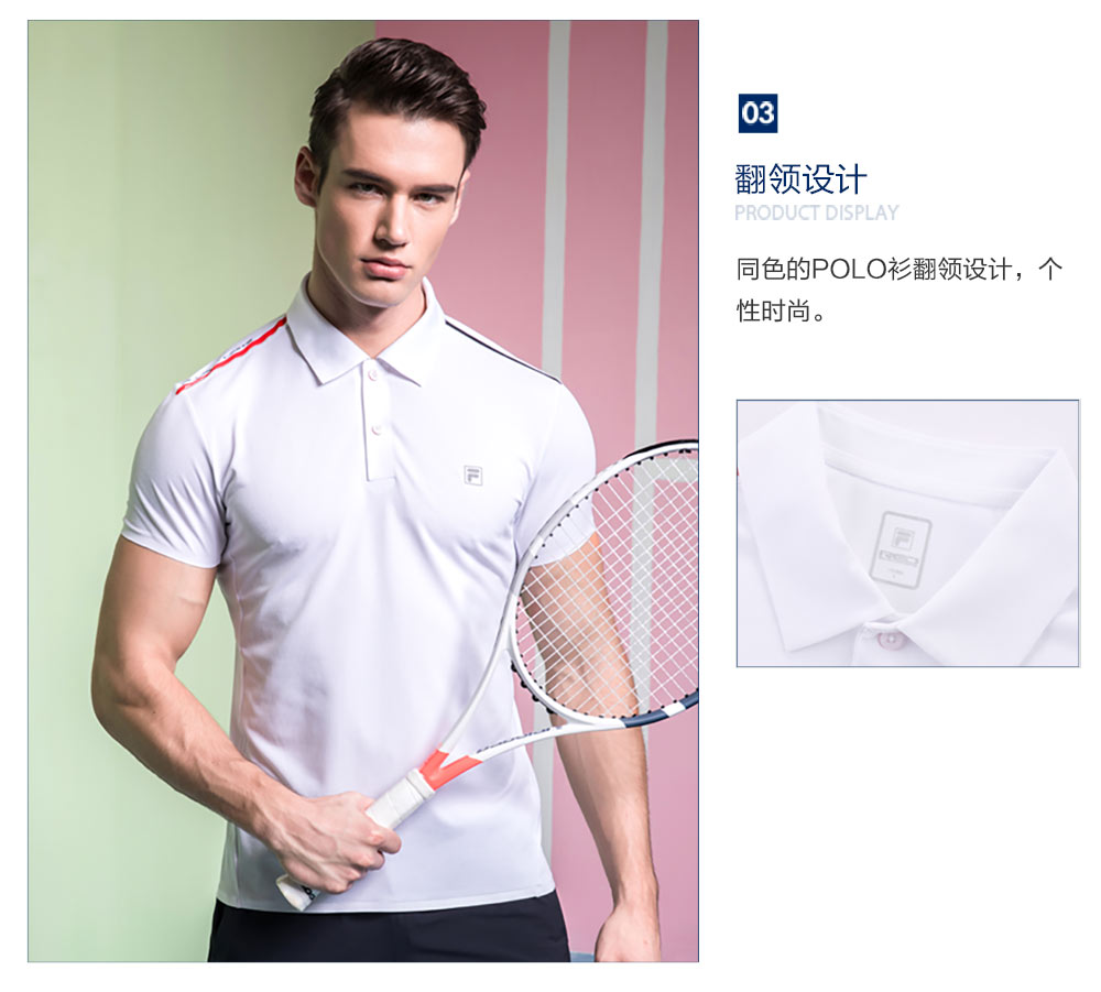 FILA Fila RED loạt nam T-Shirt 2018 mùa hè độ ẩm mới wicking thể thao POLO áo sơ mi nam áo polo unisex