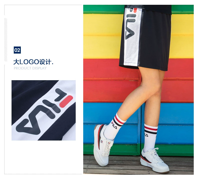 Fila fila váy 2018 mùa hè mới thể thao giản dị thời trang đơn giản nhấn màu logo váy mỏng bộ the thao adidas nữ chính hãng