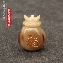 Natural white horn blessing bag wearing pendant necklace pendant boutique jewelry white horn tip fine production