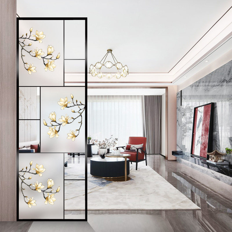 Art Changhong glass screen partition into the house Hyun Guan Living Room Light Lavish Frosted Dining Room Office Decoration Wall