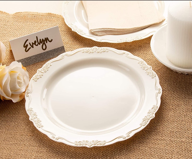 30 Disposable Dinner Plates, Party Cold Dinner Plates, Dessert Plates, Scalloped Plates, White Imitation Porcelain Hard Reusable Plates 30 Disposable Dinner Plates, Party Cold Dinner Plates, Dessert Plates, Scalloped Plates, White Imitation Porcelain Hard Reusable Plates