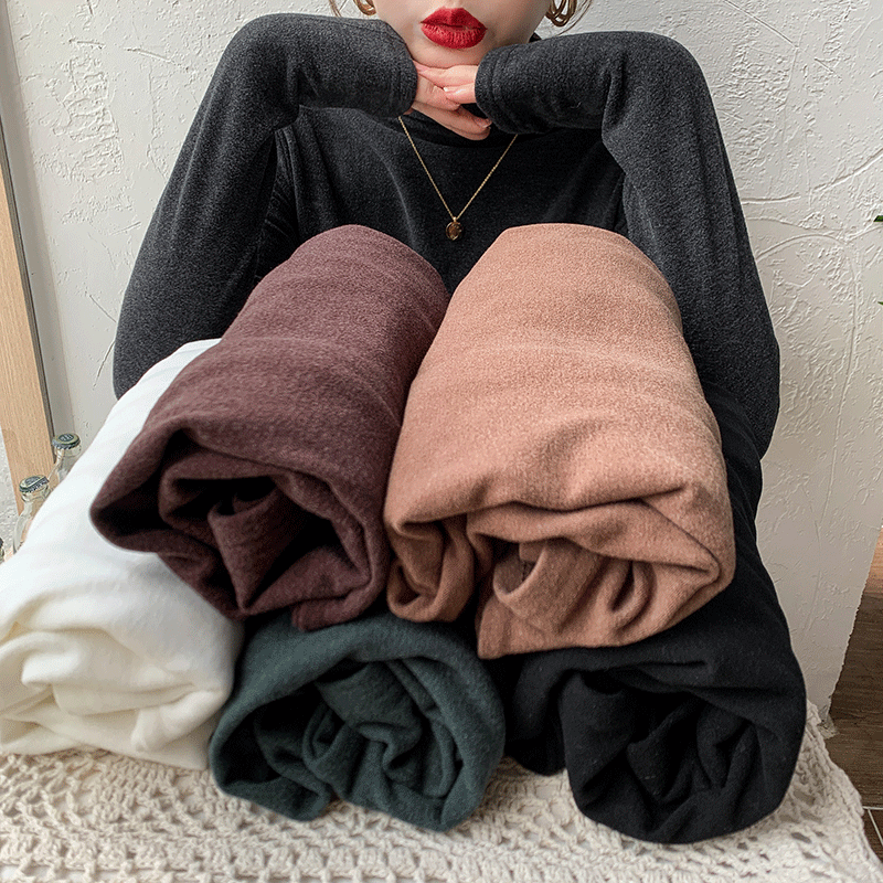 Spontaneous hot double-sided Developer warm half-high-collar underwear in autumn and winter pie with plug-thick grinding tops