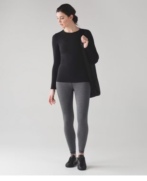 LU Kitsilano Basic Vòng cổ Slim Thể thao dài tay Áo thun thể dục hàng đầu áo thun 3 lỗ nam tập gym