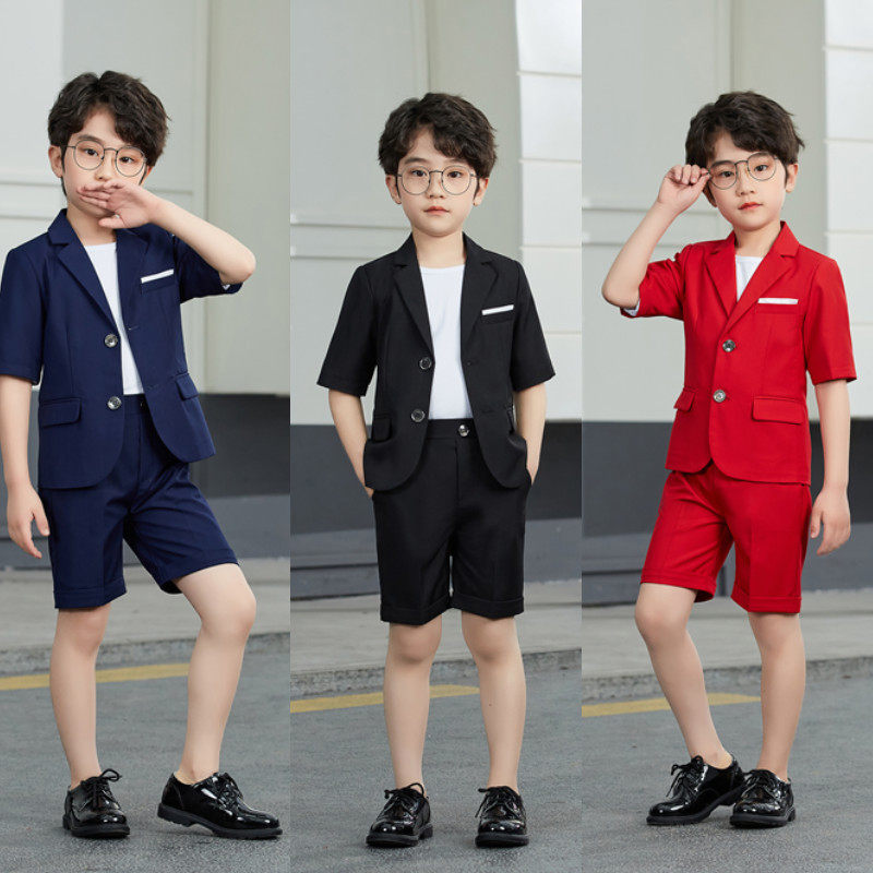 Children's suit suit three-piece summer boy's dress handsome piano wedding costume British host suit