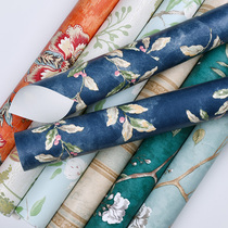 Fresh American pastoral flower wallpaper self-adhesive living room TV wallpaper rental room store renovation