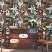  American old English alphanumeric wallpaper retro cafe bar restaurant Internet cafe background wall paper