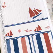  British style color vertical striped wall cloth with sailing waist line integrated seamless wall cloth Childrens room bedroom full shop