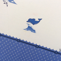 Blue Mediterranean style anchor dolphin seamless wall cloth childrens room boy room bedroom wall cloth background wall