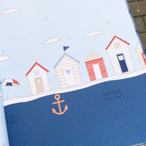  Mediterranean style Dark blue anchor with waist line Seaside cottage small house wall cloth Teen bedroom wall cloth