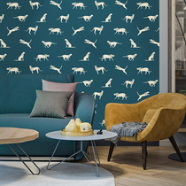Nordic minimalist leopard wallpaper wild American life home furniture store sofa youth room wallpaper