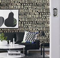 Simple modern wallpaper womens clothing store wallpaper black special fashion personality background wall English letters