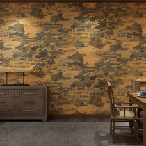 Ming and Qing classical Chinese Grand View Garden wallpaper traditional Qingming Shanghe map wallpaper teahouse tea room hotel background wallpaper