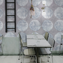 Creative geometric big circle Nordic gray old series wallpaper dining Internet cafe Internet cafe bathroom shop background wallpaper