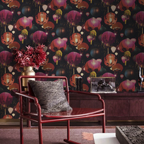 Big red lantern modern Chinese wallpaper personality classical dining room box wallpaper room escape theme background wallpaper