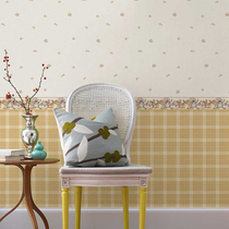 American country Wall cloth AB version waistline yellow pastoral small floral integrated seamless wall cloth bedroom living room