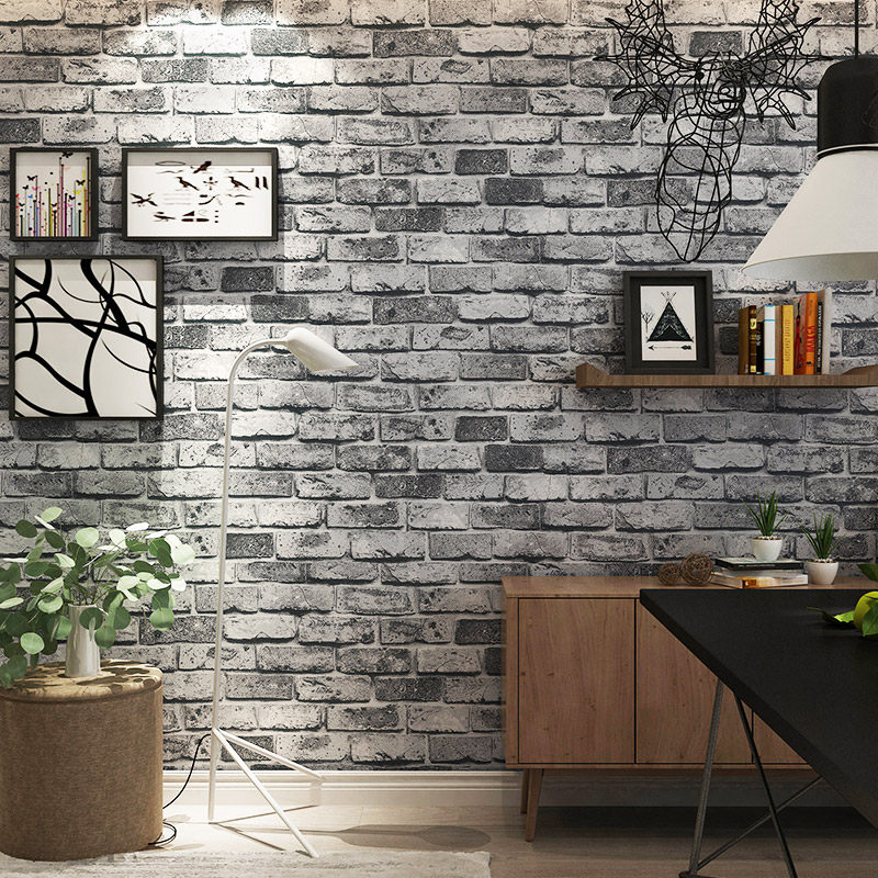 [USD 23.08] Brick Pattern Brick Block Wallpaper Chinese Brick Wallpaper