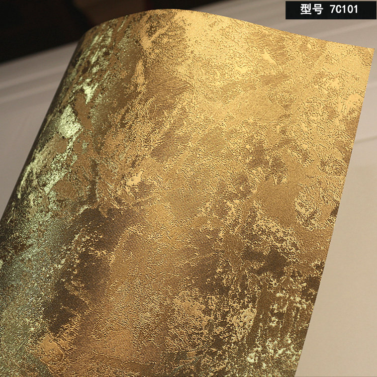 Golden Wallpaper Pure Vegetarian Color Gold Leaf Wallpaper Suspended Ceiling Applique Ceiling Engineering Hotel KTV Living Room TV Wall Paper Background Wall