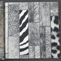 Southeast Asian style wallpaper Animal fur puzzle wallpaper Clothing store wallpaper KTV box wallpaper TV wall