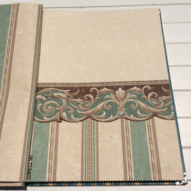 American Countryside Retro Nostalgia Green Stripe Digital Wall Cloth Waist Line Custom Seamless Wall Bum Living-room Book Room Bedrooms