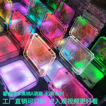 Bar KTV Spades A sands sand running water Transparent color frozen luminous box Private custom exclusive suitcase