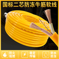 Antifreeze waterproof power cord National Standard 2 5 4 1 5 square two-core wire cable sheath wire household cord