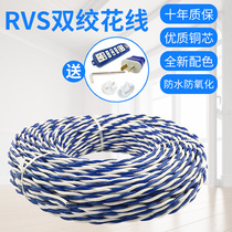 Household RVS pure copper 2-Core 2 5 power cord battery car charging cable lamp holder twisted pair wire fire multi-strand flexible wire
