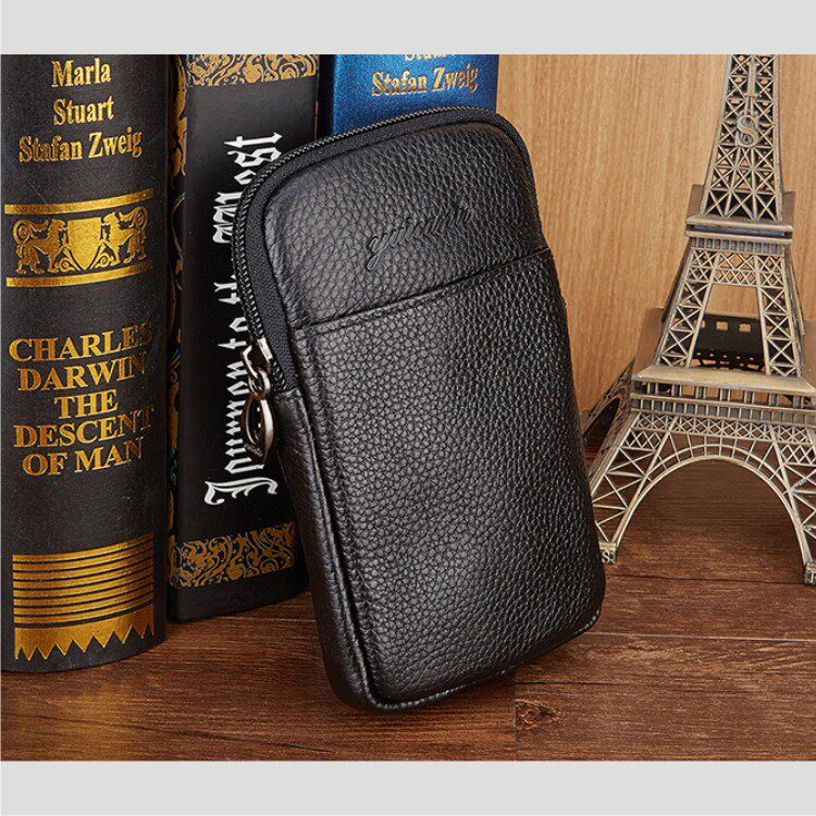 4 556 5-inch screen mobile phone pockets wear belt men's ultrabook single double vertical mini leather small bag