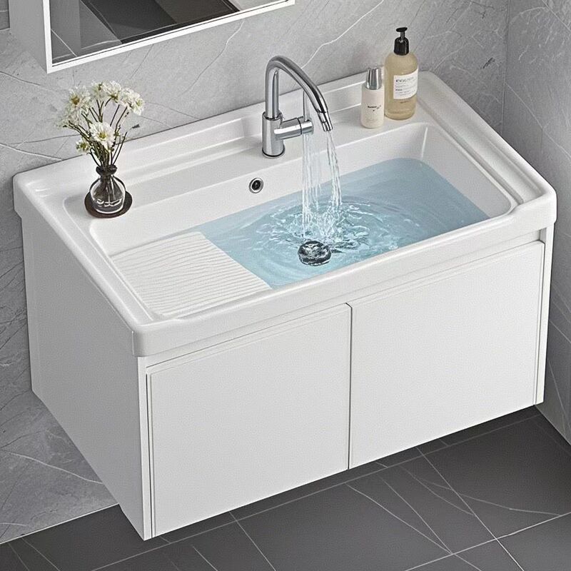 Thickened Honeycomb Aluminum Bathroom Cabinet Combination with Integrated Ceramic Basin, Balcony Laundry Sink, Washbasin, Bathroom Sink Thickened Honeycomb Aluminum Bathroom Cabinet Combination with Integrated Ceramic Basin, Balcony Laundry Sink, Washbasin, Bathroom Sink