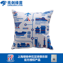 Bright sword Green Yin Shanghai Greenland Shenhua landmark building square canvas pillow pillow cushion living room office