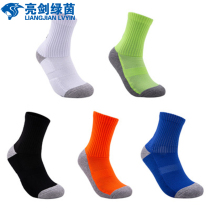 Bright sword green football training non-slip shock absorption breathable sports socks male adult