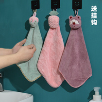 Cute cartoon childrens hand towel hanging hand towel Super absorbent coral velvet soft hand towel small handkerchief