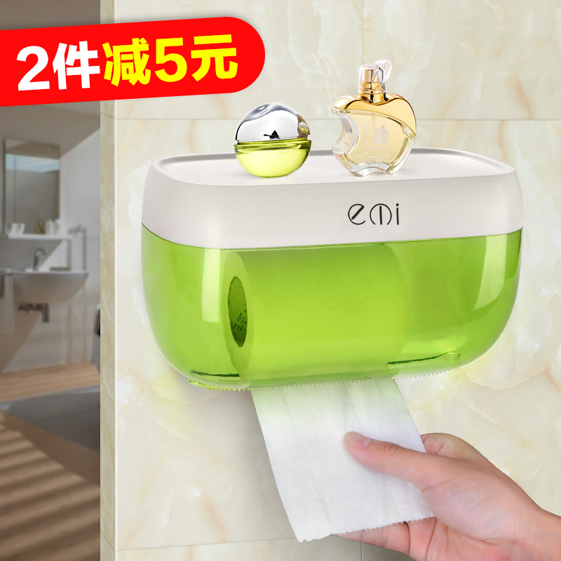 Creative Home Toilet Paper Box Dressing Room Free Of Punch Tissue Box Multifunction Rolls Toilet Paper Box Waterproof Toilet Paper Shelf