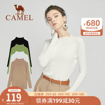 Camel Camel Women 2021 Spring Semi-high Neck Knit Women Long Sleeve Slim Joker Inner Sweater Top