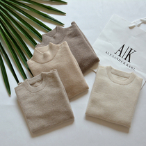 Love cashmere Natural non-dyed raw cashmere childrens pullover sweater basic family parent-child autumn pure cashmere sweater