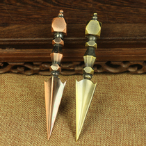 Tibetan Esoteric Buddhism Five Ming Dynasties Vajra Plest Dharma Instrument Cast Iron Puba Prong Subjugation Demon Pstle Conquer Demon Pout Cause Pout Buddhist Academy