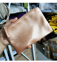 (Factory Outlet Stock Special Price) 100 Lap Temperament PU Zero Wallet Makeup Bag Containing Bag Wash Champagne Card Bag