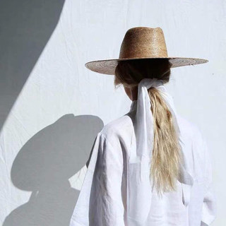 Custom-Made ins Same Style Spring/Summer Plain Fine Straw Wide-Brimmed Jazz Hat Sunshade Vacation Women's Hat