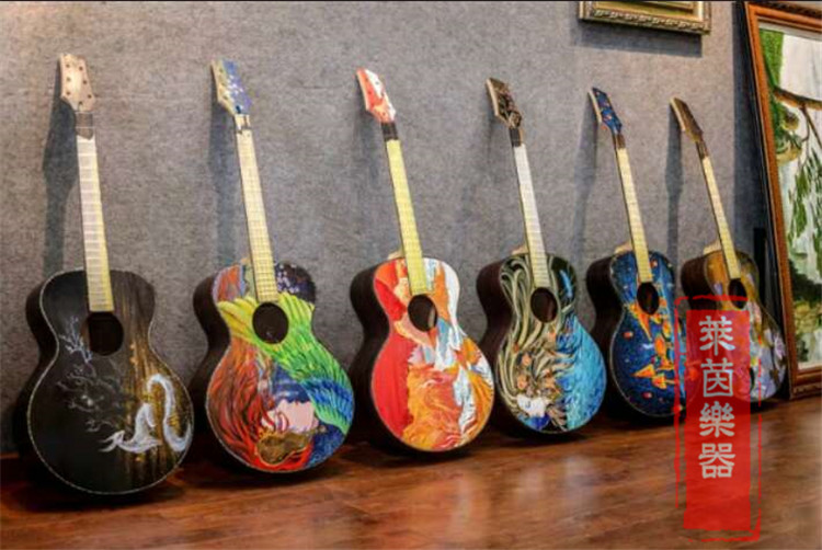 Rhine Instrument / String ink Guitar Fir Rose Wood Jumbo Bucket Full - board Folk Guitar Limited Edition