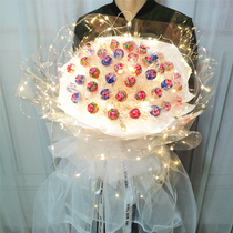 Lollipop bouquet diy material full set of luminous transparent wrapping paper small red book snacks Christmas Candy Bouquet