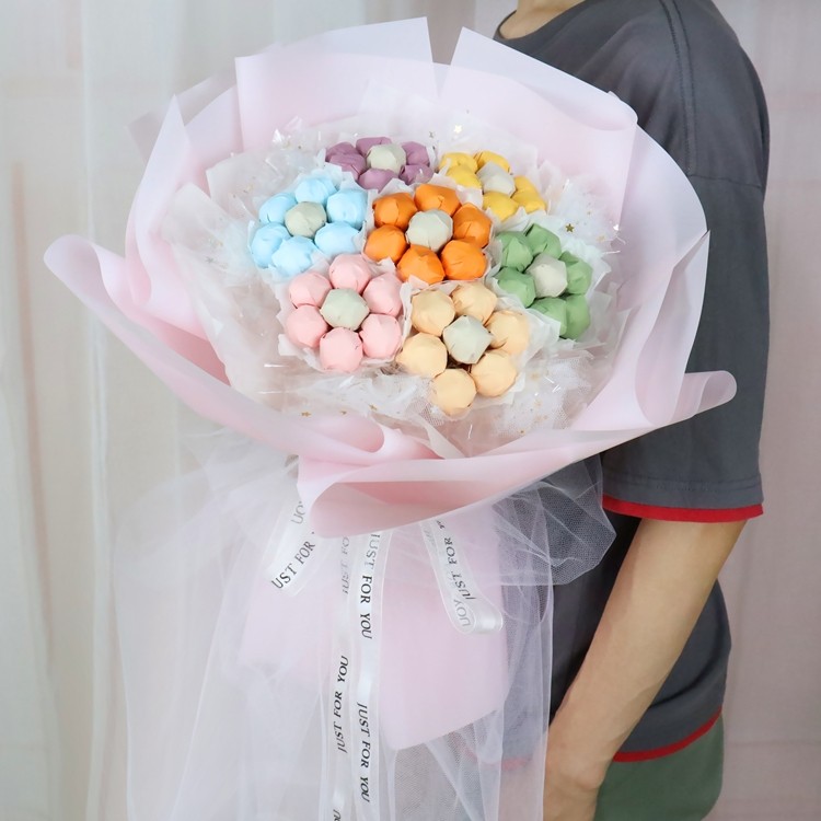 Lollipop Flower Bouquet Diy MaterialsSeven-Coloured Flowers Valentine Making Lollipop Hand Bouquet Materials