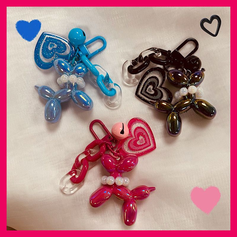 Aurora Balloon Dog Keychain in Candy Color Electroplating, Same Style as on Xiaohongshu, Internet Celebrity Style Balloon Dog Pendant