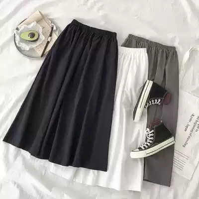 Large size fat mm2020 new autumn high waist tooling half-body Japanese thin middle and long version of female a-line skirt class suit 200 kg