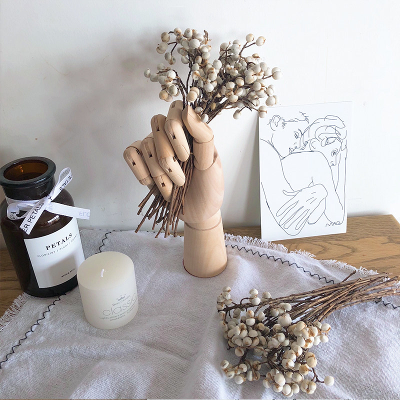 Small white dried fruit flower bouquet natural branches white barley fruit tallow fruit ins small fresh home flower decoration