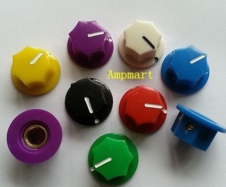 Seven-angle rhomboid multiple color knob sound power amplifier tone knob with matching screw hole 6 35