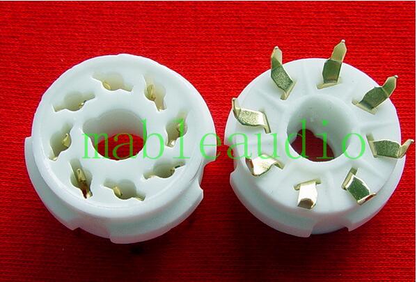 New ceramic gold foot 8-foot vacuum tube seat GZC8-Y-G suitable for KT88 6550 EL34 and other vacuum tubes