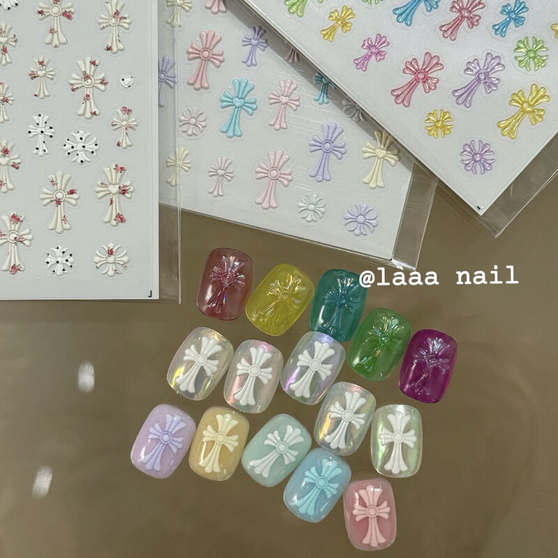 Laaa Laa Laa Ins-Style 3D Jelly Denim Floral Black and White Versatile Dark Cross Stickers Laaa Laa Laa Ins-Style 3D Jelly Denim Floral Black and White Versatile Dark Cross Stickers